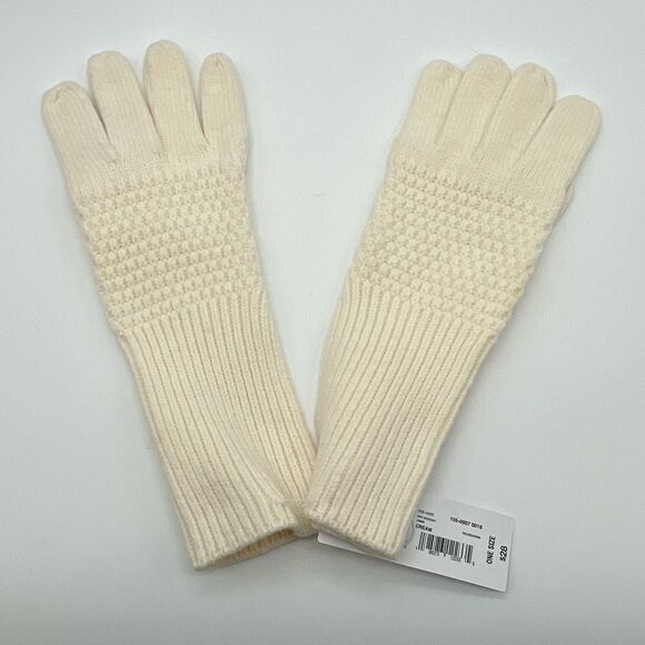 LIZ CLAIBORNE Knit Long Gloves Women’s OS Cream NWT Winter Christmas Warm Soft - Picture 1 of 11